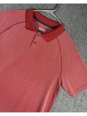 Rhone Polo Shirt Mens Medium Red Performance Raglan Stretch Golf Athletic